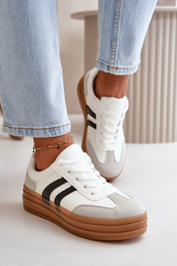 Sneakers tüüpi jalanõud Pealiste omad platvormiga Valget-Halli värvi Nesonice
