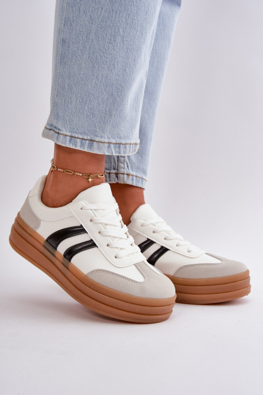 Sneakers tüüpi jalanõud Pealiste omad platvormiga Valget-Halli värvi Nesonice