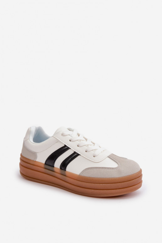 Sneakers tüüpi jalanõud Pealiste omad platvormiga Valget-Halli värvi Nesonice