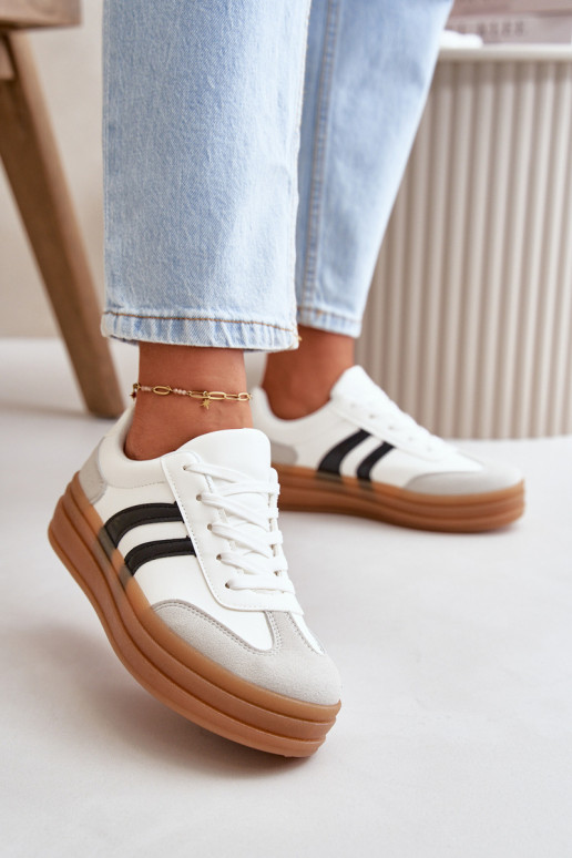 Sneakers tüüpi jalanõud Pealiste omad platvormiga Valget-Halli värvi Nesonice