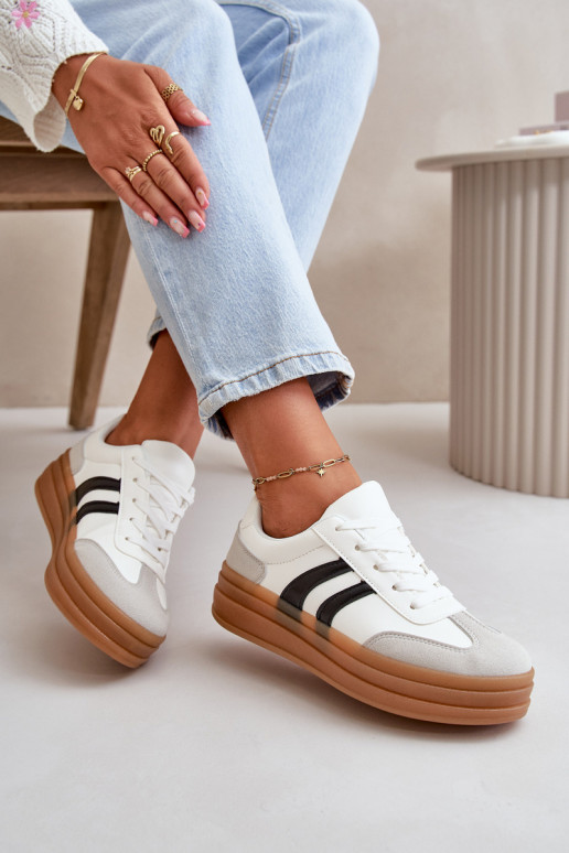 Sneakers tüüpi jalanõud Pealiste omad platvormiga Valget-Halli värvi Nesonice