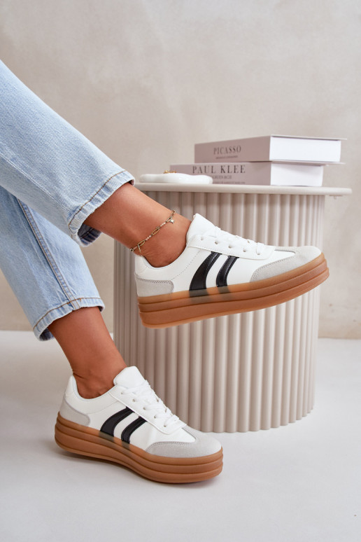 Sneakers tüüpi jalanõud Pealiste omad platvormiga Valget-Halli värvi Nesonice