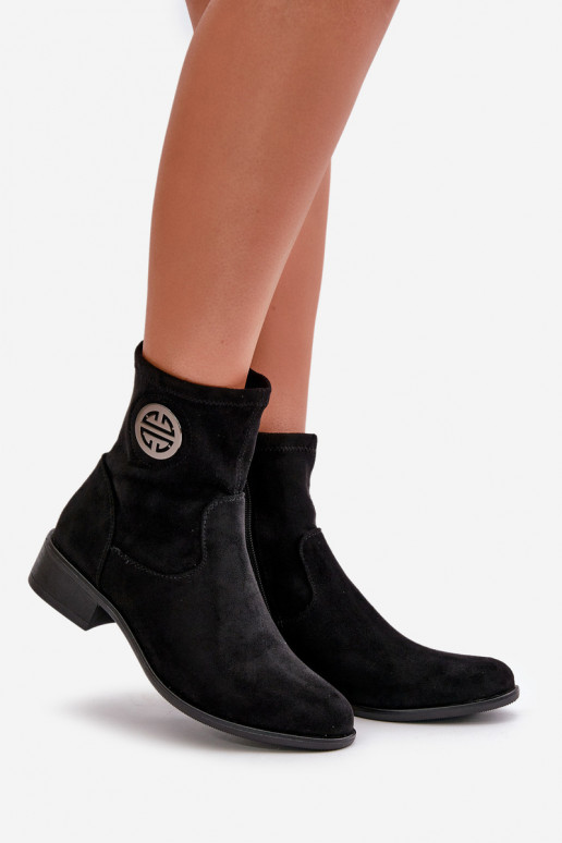 Naiste poolsaapad Nööpidega   Detalem owe Must Lerioria