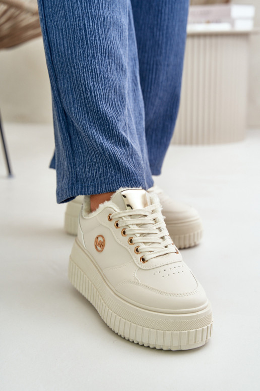 Sneakers tüüpi jalanõud spordijalatsid Pealiste omad voodriga Sellel onssiivsel tallal beeži värvi Ardiela