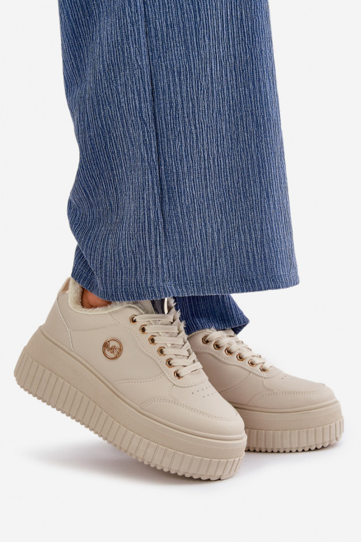 Sneakers tüüpi jalanõud spordijalatsid Pealiste omad voodriga Sellel onssiivsel tallal beeži värvi Ardiela