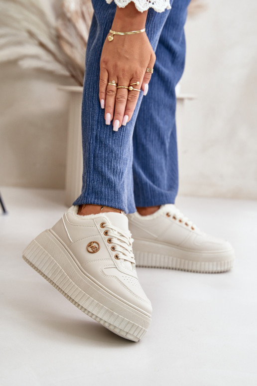Sneakers tüüpi jalanõud spordijalatsid Pealiste omad voodriga Sellel onssiivsel tallal beeži värvi Verissha