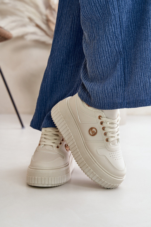 Sneakers tüüpi jalanõud spordijalatsid Pealiste omad voodriga Sellel onssiivsel tallal beeži värvi Verissha