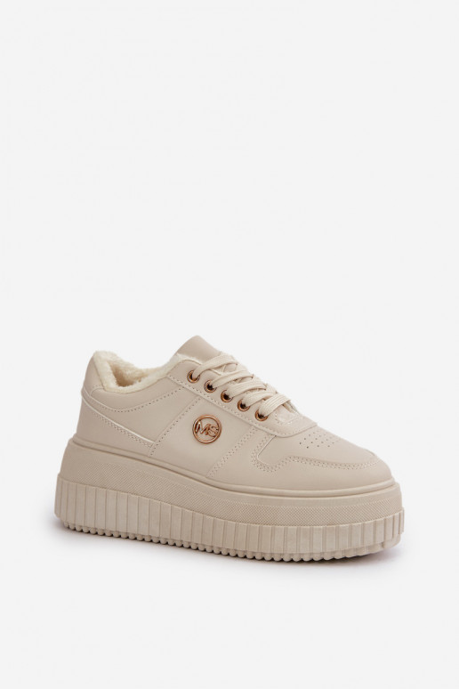 Sneakers tüüpi jalanõud spordijalatsid Pealiste omad voodriga Sellel onssiivsel tallal beeži värvi Verissha