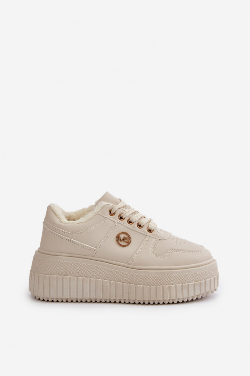 Sneakers tüüpi jalanõud spordijalatsid Pealiste omad voodriga Sellel onssiivsel tallal beeži värvi Verissha