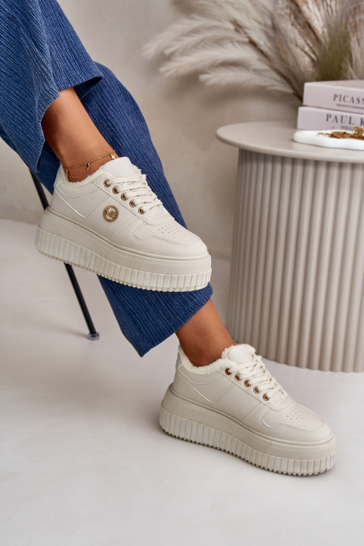 Sneakers tüüpi jalanõud spordijalatsid Pealiste omad voodriga Sellel onssiivsel tallal beeži värvi Verissha