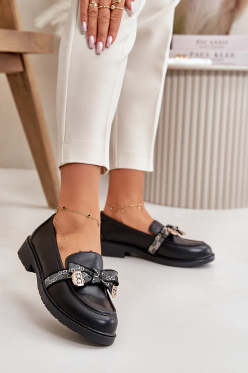 Mokassiinid lipsukesega S.Barski HY42-331 Must