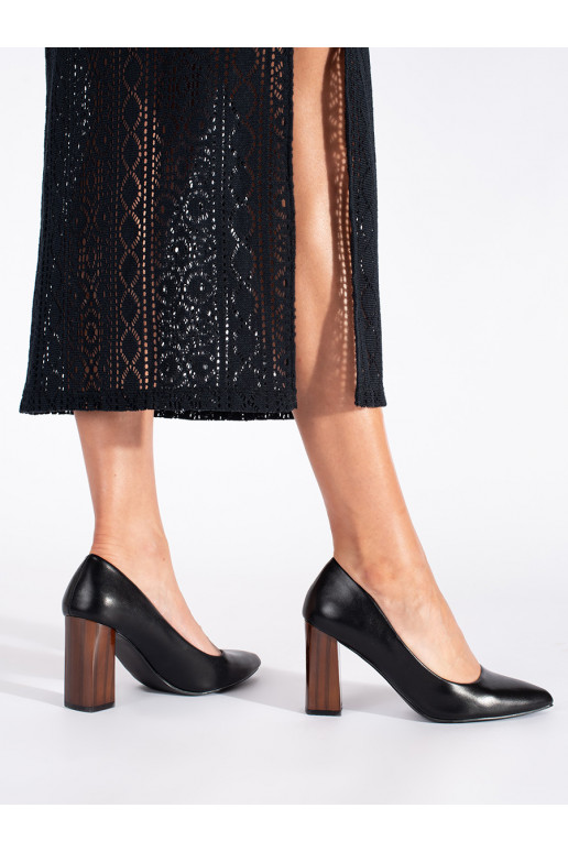 Elegantsed Mustad poolsaapad kõrge kontsaga