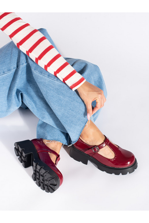 bordoo-värvi kingad  platvormiga