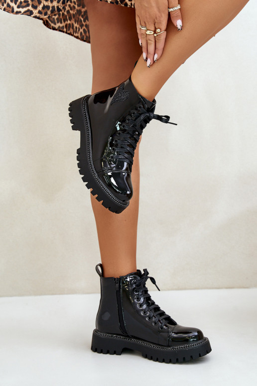 Laque Naiste poolsaapad   Heartsm Must Obeena Laque Naiste poolsaapad   Heartsm Must Obeena