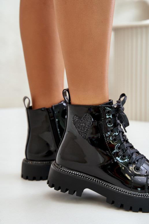 Laque Naiste poolsaapad   Heartsm Must Obeena Laque Naiste poolsaapad   Heartsm Must Obeena