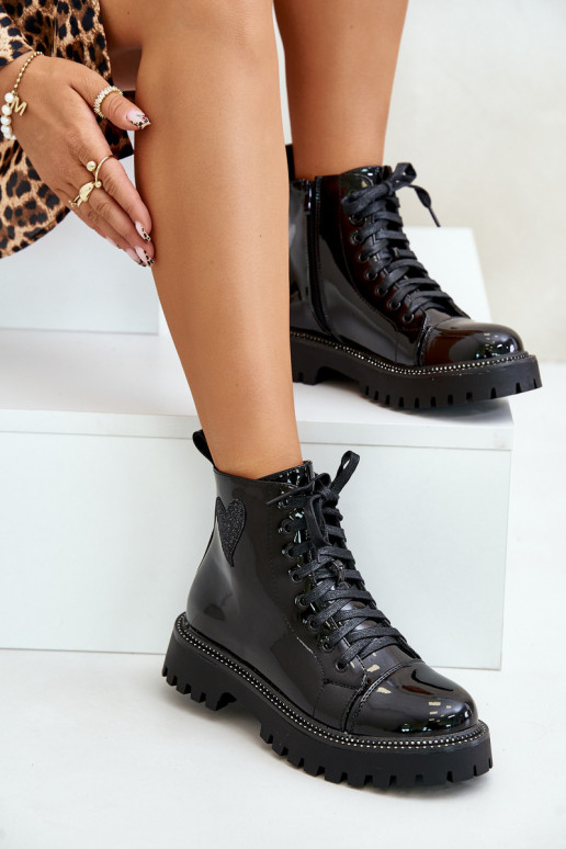 Laque Naiste poolsaapad   Heartsm Must Obeena Laque Naiste poolsaapad   Heartsm Must Obeena