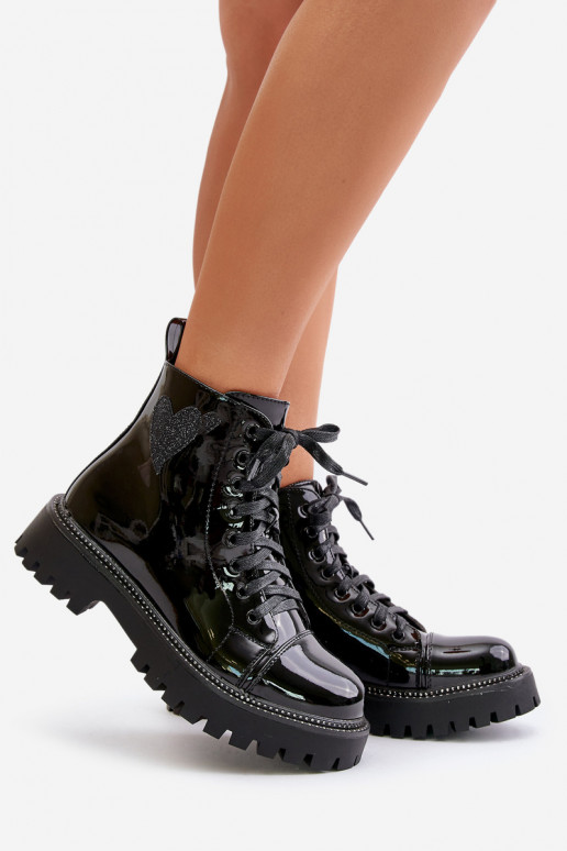 Laque Naiste poolsaapad   Heartsm Must Obeena Laque Naiste poolsaapad   Heartsm Must Obeena