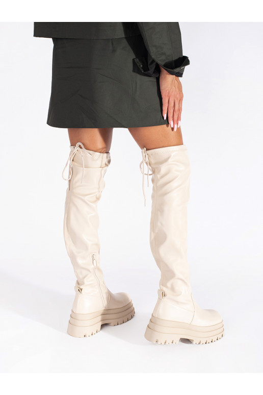 elevandiluu värvi pikad saapad platvormiga