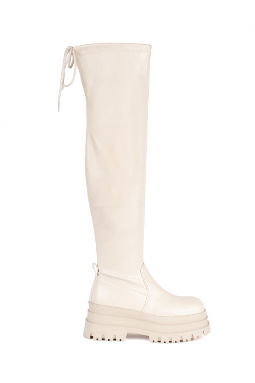 elevandiluu värvi pikad saapad platvormiga