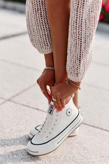 voodriga naiste saapad platvormiga Eko   Big Star OO274061 valget värvi 2