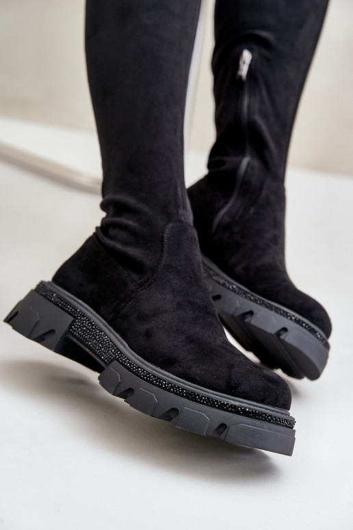 naiste pika säärega saapad  owe Must Irithalla naiste pika säärega saapad  owe Must Irithalla