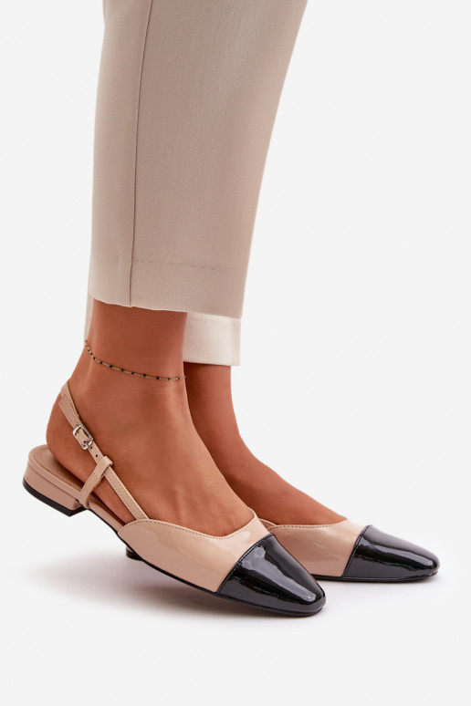 Lakkbaleriinad  Terava ninaga jalatsid beeži värvi Kairael Lakkbaleriinad  Terava ninaga jalatsid beeži värvi Kairael