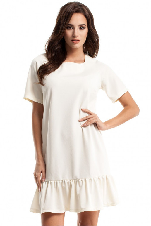 Valge/beeži värvi vabaaja kleit