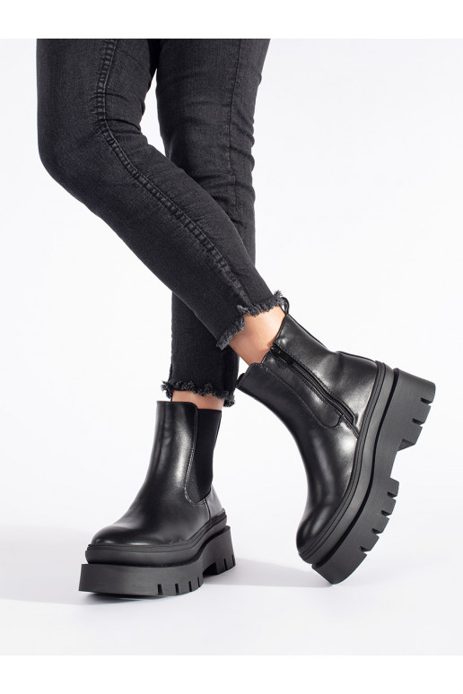 Must  Naiste saapad platvormiga Must  Naiste saapad platvormiga