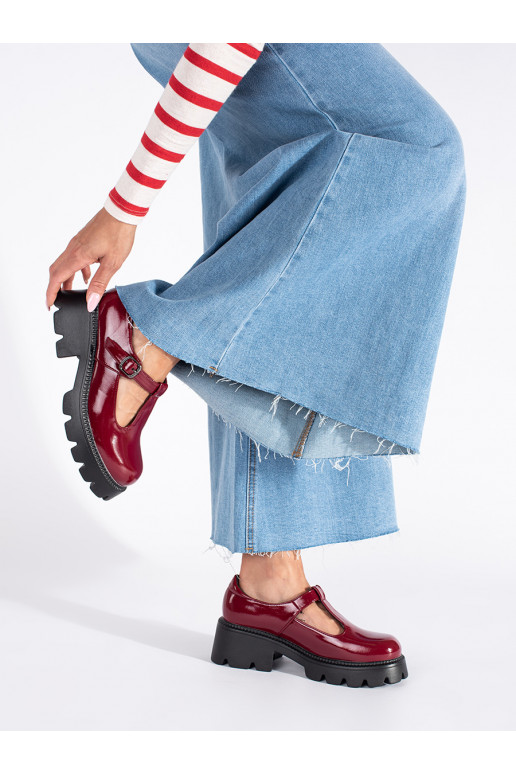 bordoo-värvi kingad  platvormiga