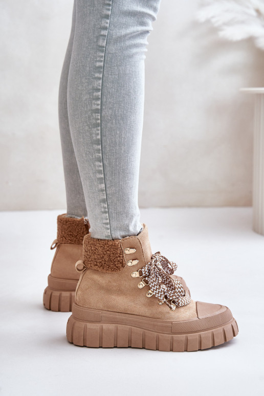  voodriga Naiste poolsaapad jalanõud platvormiga pruunid värvi Alcyhen