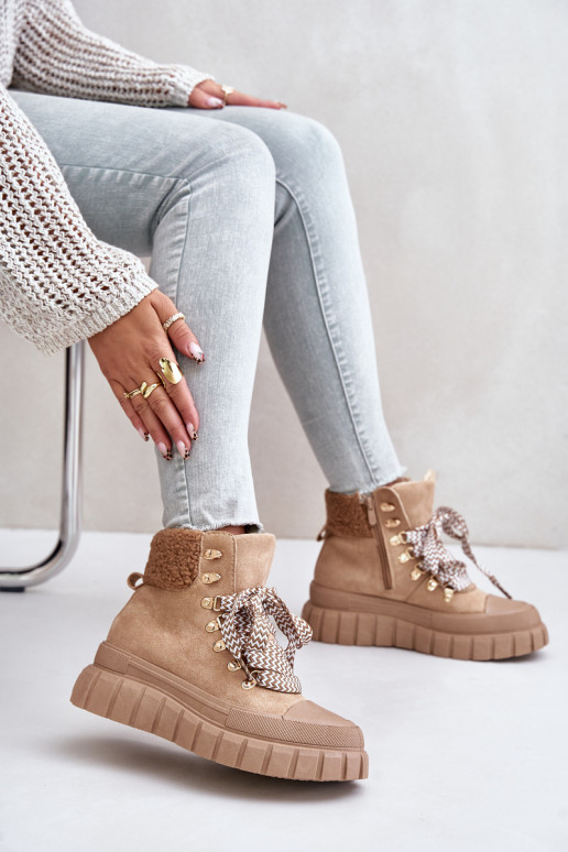  voodriga Naiste poolsaapad jalanõud platvormiga pruunid värvi Alcyhen