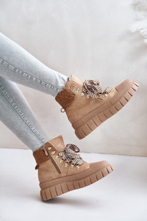  voodriga Naiste poolsaapad jalanõud platvormiga pruunid värvi Alcyhen