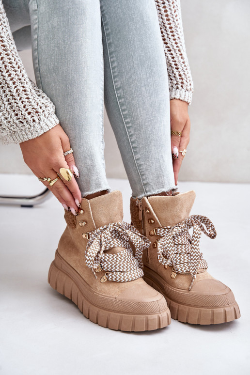  voodriga Naiste poolsaapad jalanõud platvormiga pruunid värvi Alcyhen