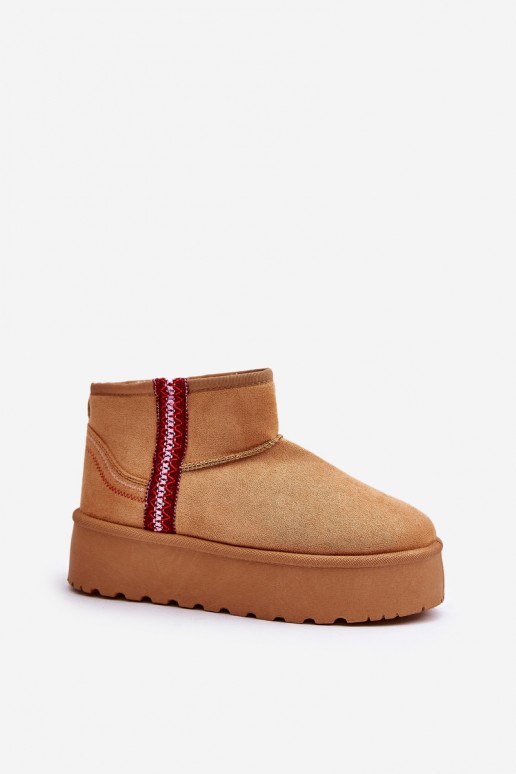 nööpidega lumesaapad  platvormiga voodriga pruunid värvi Lomessa