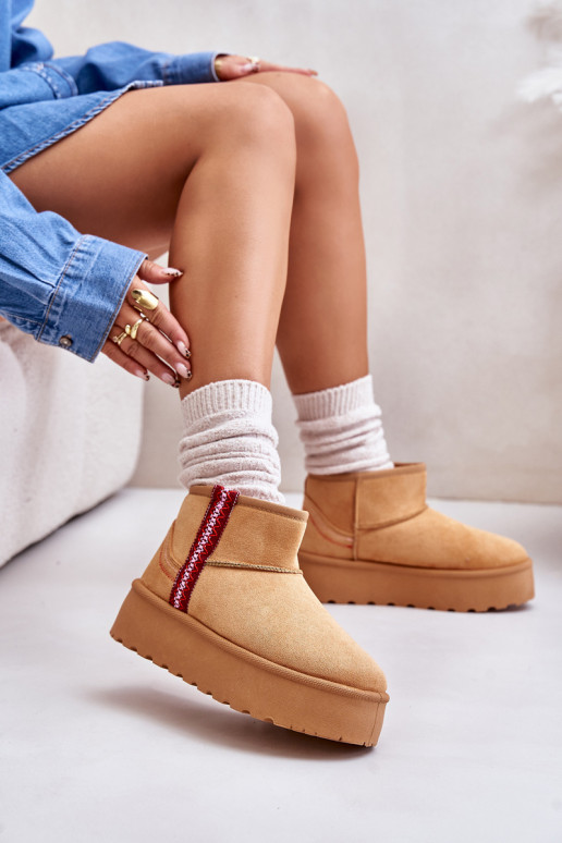 nööpidega lumesaapad  platvormiga voodriga pruunid värvi Lomessa