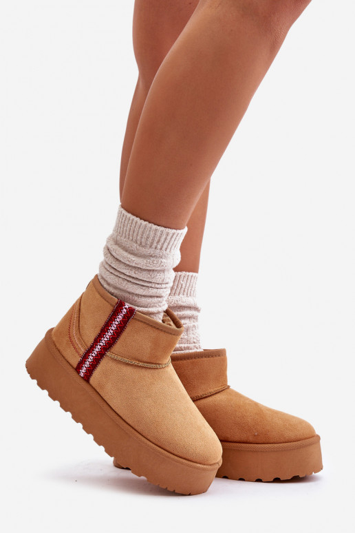 nööpidega lumesaapad  platvormiga voodriga pruunid värvi Lomessa