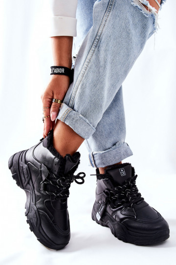 voodriga  tüüpi jalanõud nööpidega lumesaapad Must Kaphia 2