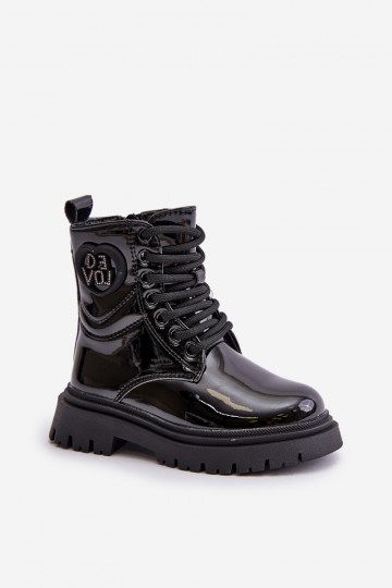 Laque Naiste poolsaapad Laste voodriga karusnahaga  Must Evaliraea