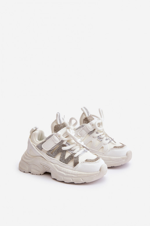 tüüpi jalanõud Laste jalanõud säravate kristallidega valget värvi Rianalla  tüüpi jalanõud Laste jalanõud säravate kristallidega valget värvi Rianalla