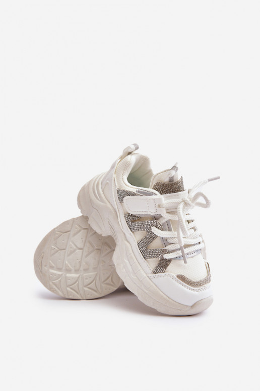 tüüpi jalanõud Laste jalanõud säravate kristallidega valget värvi Rianalla  tüüpi jalanõud Laste jalanõud säravate kristallidega valget värvi Rianalla