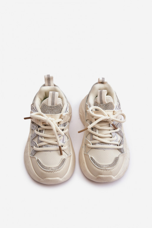 tüüpi jalanõud Laste jalanõud säravate kristallidega beeži värvi Rianalla  tüüpi jalanõud Laste jalanõud säravate kristallidega beeži värvi Rianalla