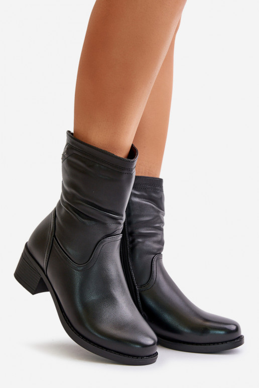 Naiste poolsaapad  voodriga karusnahaga Vinceza 85155 Must