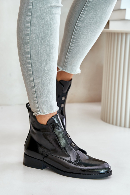 Laque Naiste poolsaapad  voodriga  S.Barski HY42-717 Must