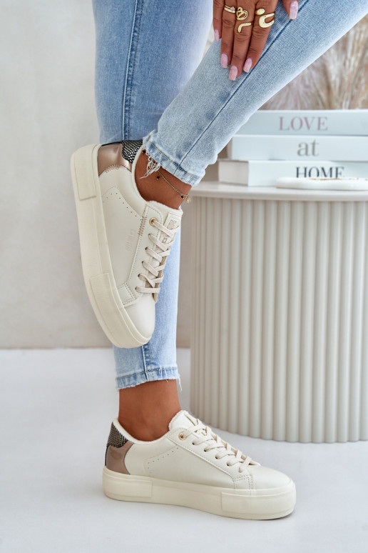 voodriga naiste saapad platvormiga Big Star OO274A454 beeži värvi voodriga naiste saapad platvormiga Big Star OO274A454 beeži värvi