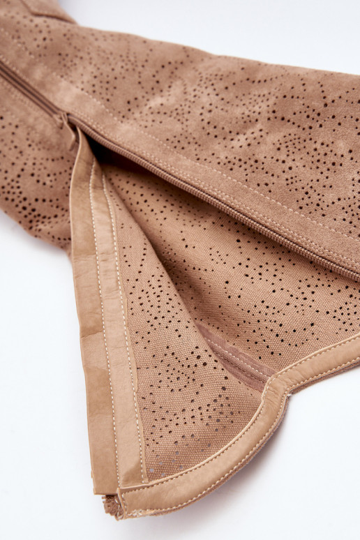 Naiste aetud pikad saapad beež S.Barski Naiste aetud pikad saapad beež S.Barski