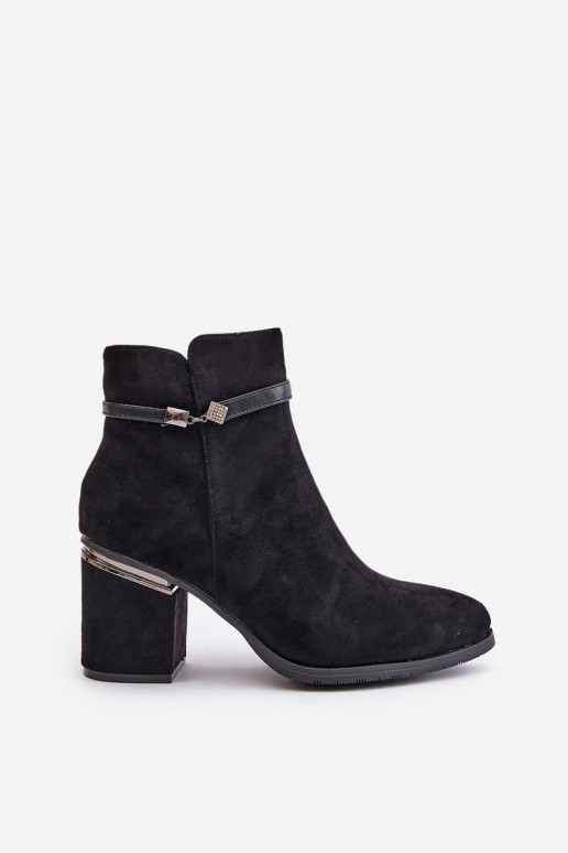 voodriga Naiste poolsaapad dekoreeritud kontsaga Vinceza 16446 Must