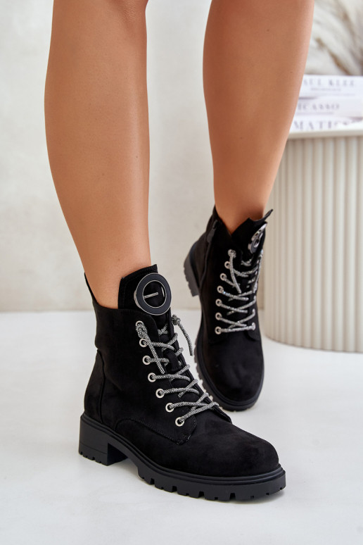 Nööritavad poolsaapad  m Vinceza 16465 Must