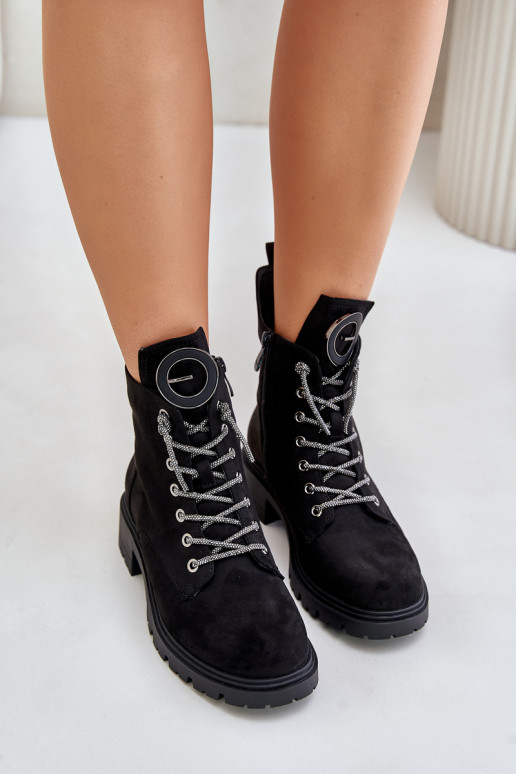 Nööritavad poolsaapad  m Vinceza 16465 Must