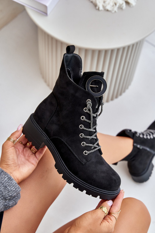 Nööritavad poolsaapad  m Vinceza 16465 Must