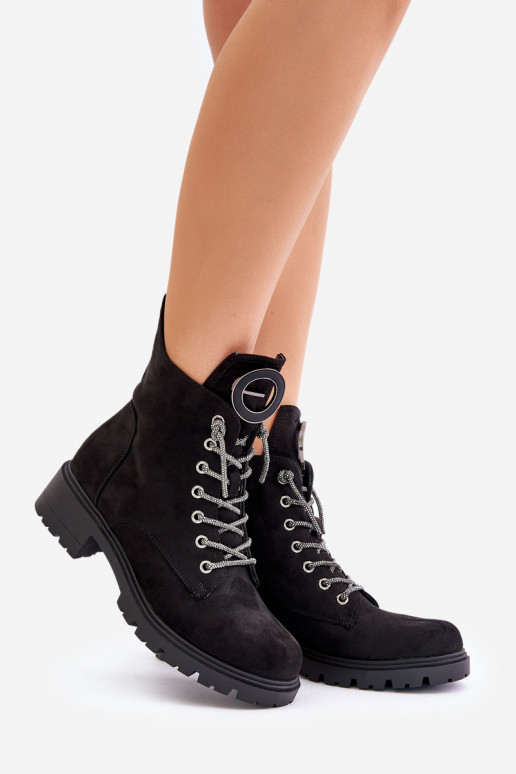 Nööritavad poolsaapad  m Vinceza 16465 Must